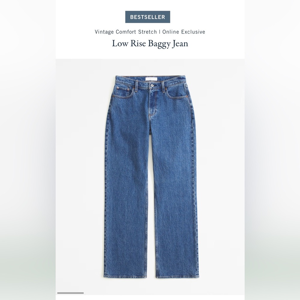 Abercrombie Low Rise Baggy Jean - size 27